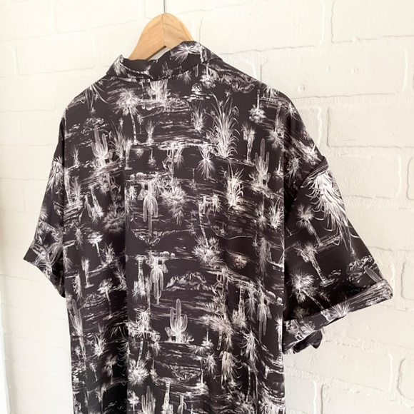Old Navy Midi Shirt Dress Collared Southwestern print Black White Gray Bow 2X - Picture 11 of 12
